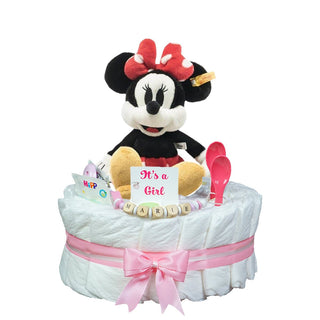 Windeltorte Steiff Disney Minnie Mouse limited Windeltorten für Mädchen Jasmico by Windeltortenfee   