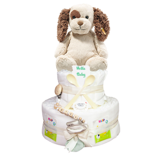 Windeltorte 3 Etagen Steiff Peppi Welpe Neutrale Windeltorten Jasmico by Windeltortenfee