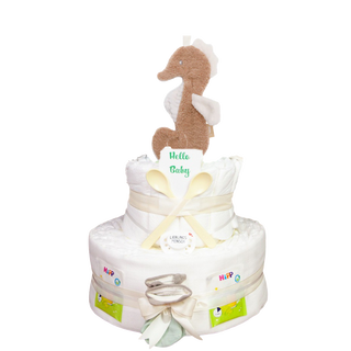 Windeltorte 3 Etagen Jollein Schmusetuch Seepferdchen Neutrale Windeltorten Jasmico by Windeltortenfee
