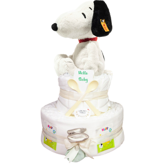 Windeltorte 3 Etagen Soft Cuddly Friends Snoopy Neutrale Windeltorten Jasmico by Windeltortenfee