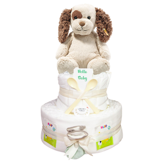 Windeltorte 3 Etagen Steiff Peppi Welpe Neutrale Windeltorten Jasmico by Windeltortenfee