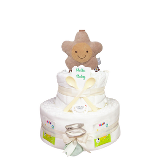 Windeltorte 3 Etagen Jollein Kinderwagenanhänger Blume Neutrale Windeltorten Jasmico by Windeltortenfee