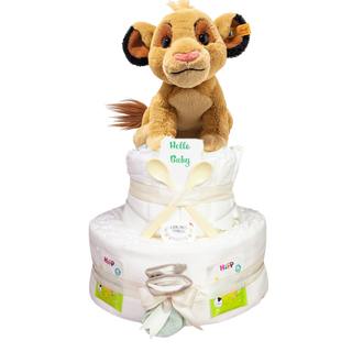 Windeltorte 3 Etagen Soft Cuddly Friends Disney Simba Neutrale Windeltorten Jasmico by Windeltortenfee