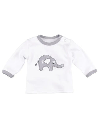 Baby Set kleiner Elefant 2tlg. in weiss/grau Set Langarm-Shirt und Hose Jasmico   