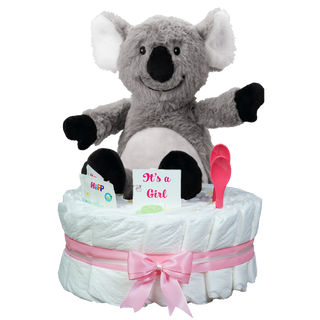 Windeltorte Welliebellie Wärmekuscheltier Koala rosa Windeltorten für Mädchen Jasmico by Windeltortenfee