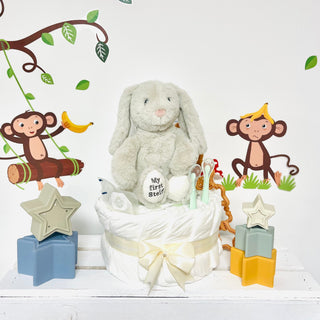 Windeltorte My first Steiff Hase in beige Neutrale Windeltorten Jasmico by Windeltortenfee   