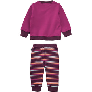 Baby Set Sweat in burgund Applikation Set Langarm-Shirt und Hose Jasmico   