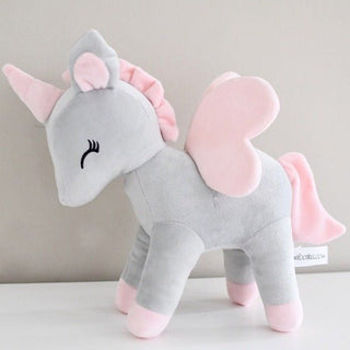 Einhorn in Grau Rosa - 26cm Stofftiere Metoo/Melooka ohne Beschriftung  