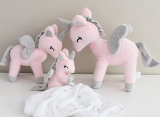 Einhorn in Rosa Grau - 26cm Stofftiere Metoo/Melooka   